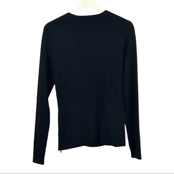 Derek Lam Black Sasha Cashmere and Silk Ruched Front Sweater Size M - Picture 4 of 7